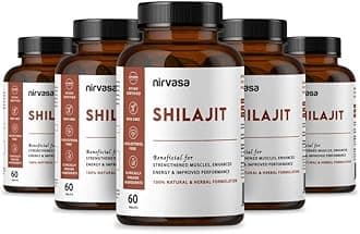 Nirvasa Shilajit Tablets (500mg) with Pure Shilajit Extract | Improves Performance, Provides Muscle Strength & Elevates Energy | Shilajit Original Tablets for Men & Women | 60 Tablets x 5