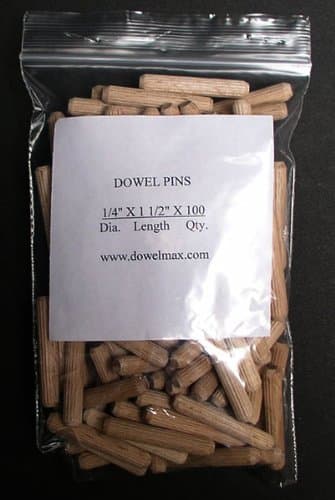 Dowelmax 1/4 x 1-1/2 x 100 Dowel Pins