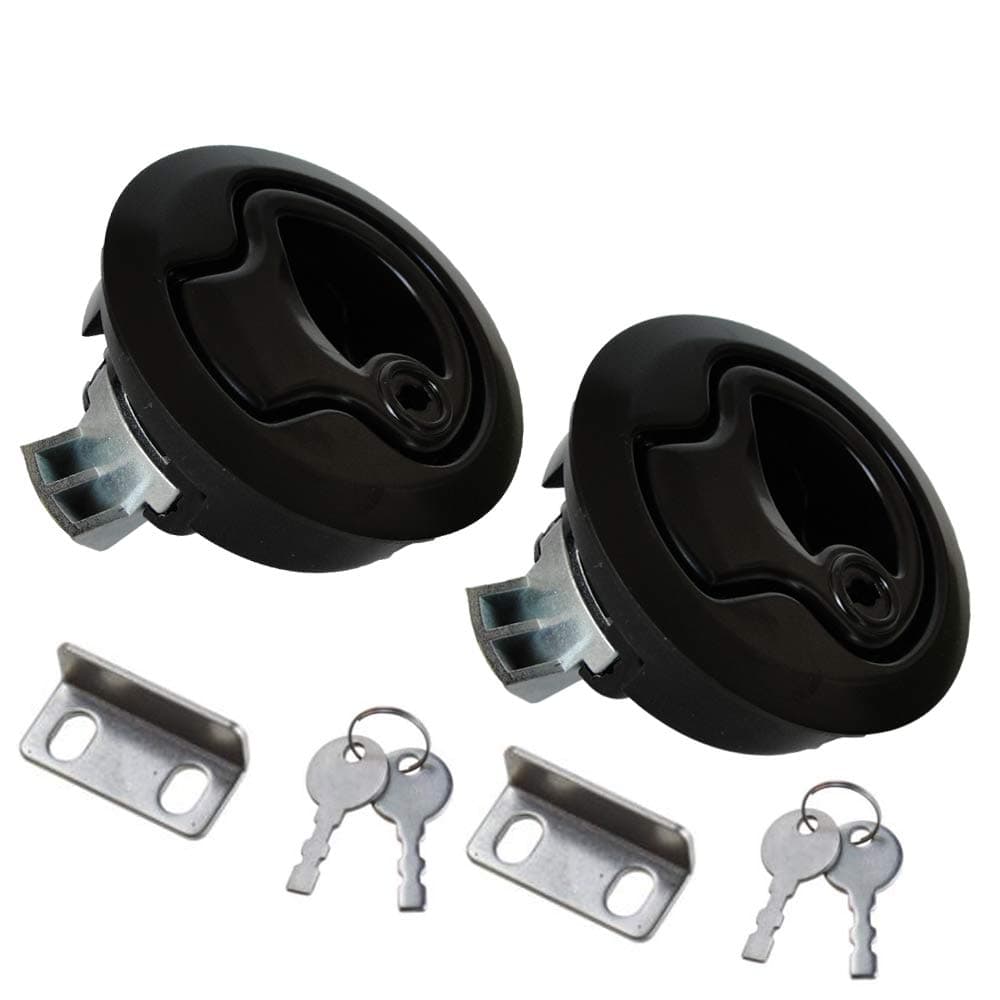 Angrylife 2PCS 2" Marine Slam Latch Flush Pull Hatch Door Marine Lift Handle Keyed Lock for RV Boat Door