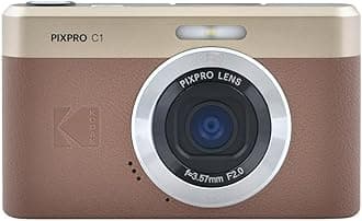 Pixpro C1 Ultra Compact Digital Camera | 13MP BSI CMOS, 4X Zoom, 7.1 cm LCD Screen, LED Flash - Marron