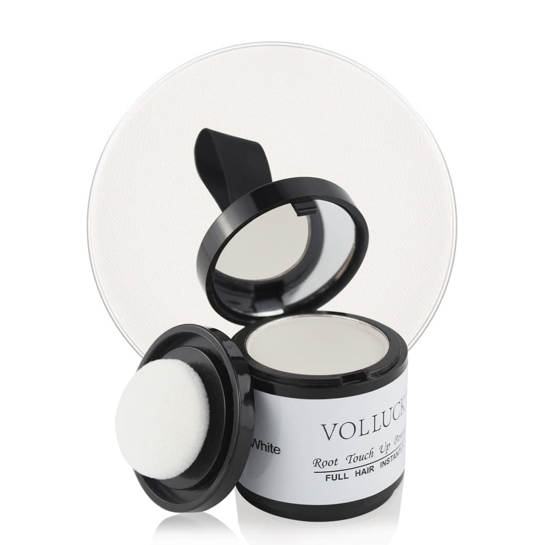VOLLUCK Root Touch up Powder, Instant Hairline Powder for Thinning Areas and Gray Hair Coverage, Natural and Non-greasy Root Cover up for Women and Men (White, 0.35 Ounce)