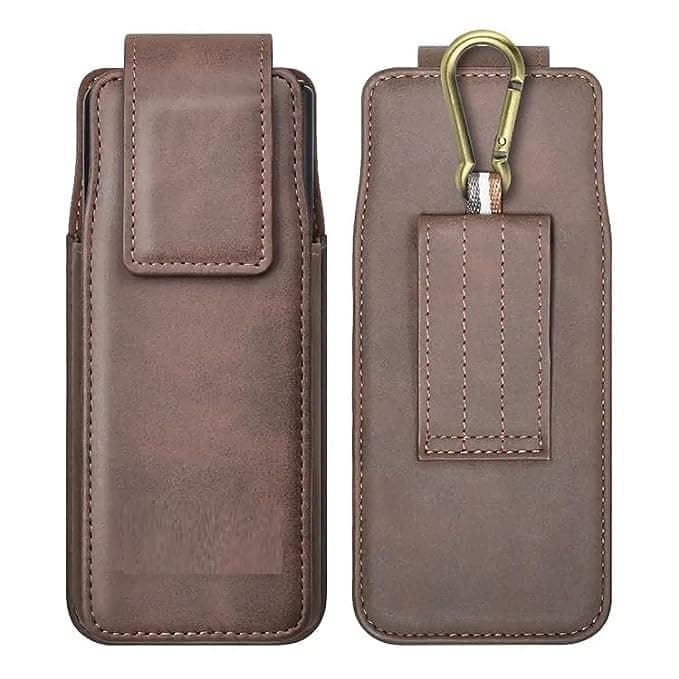 Samsung Galaxy Z Fold, Z Fold 3, Z Fold 4 Case Belt Clip Cell Phone Holster Holder Waist Carrying Hanging Bag (Brown)