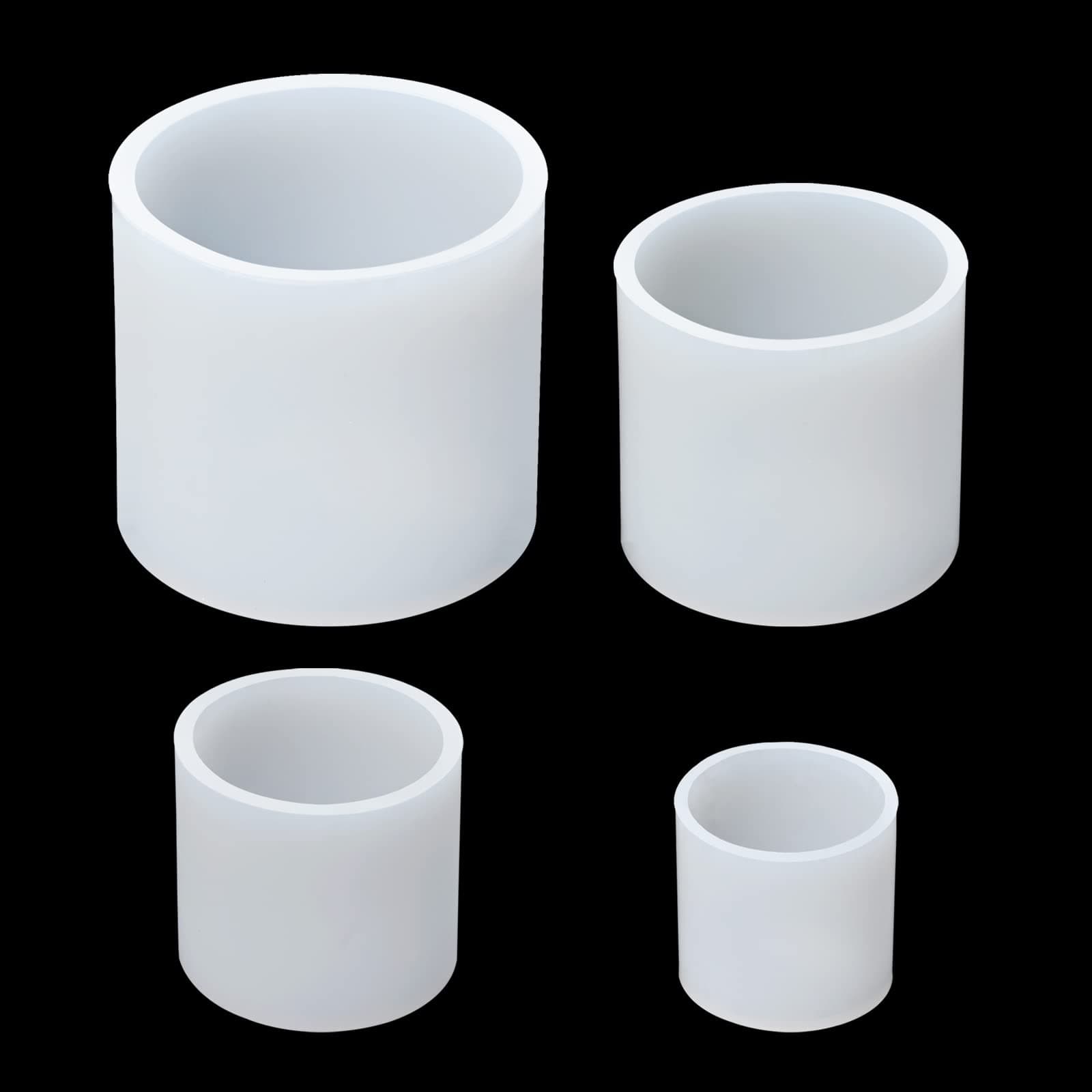 Cylinder Candle Molds for Candle Making,4 Pcs Pillar Casting Silicone Molds f...