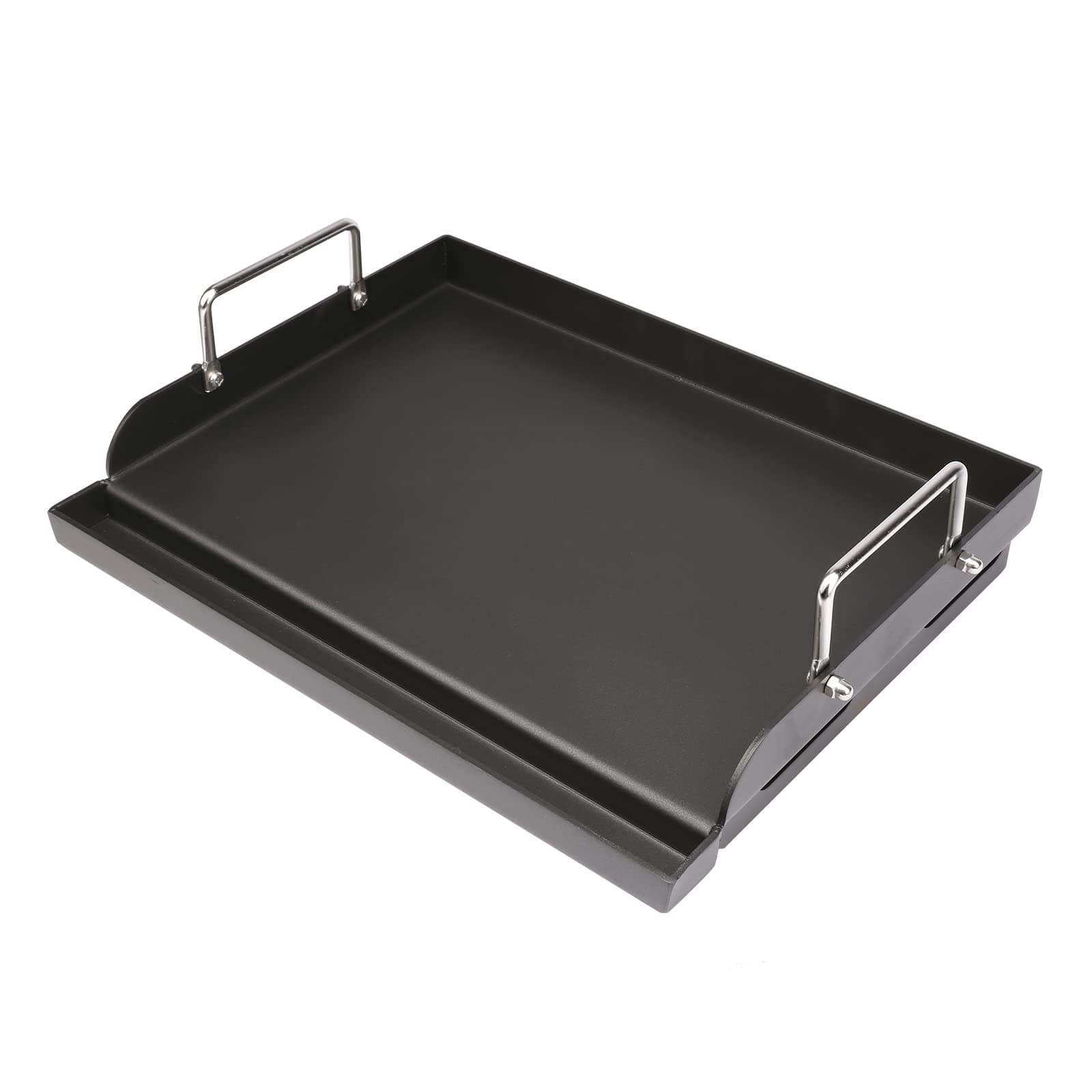 17" x 13" Nonstick Coating Cooking Griddle for Gas Grill, Universal Griddle Flat Top Plate Insert with Grease Groove and Removable Handles for Charcoal/Gas Grills, Camping, Tailgating, Parties