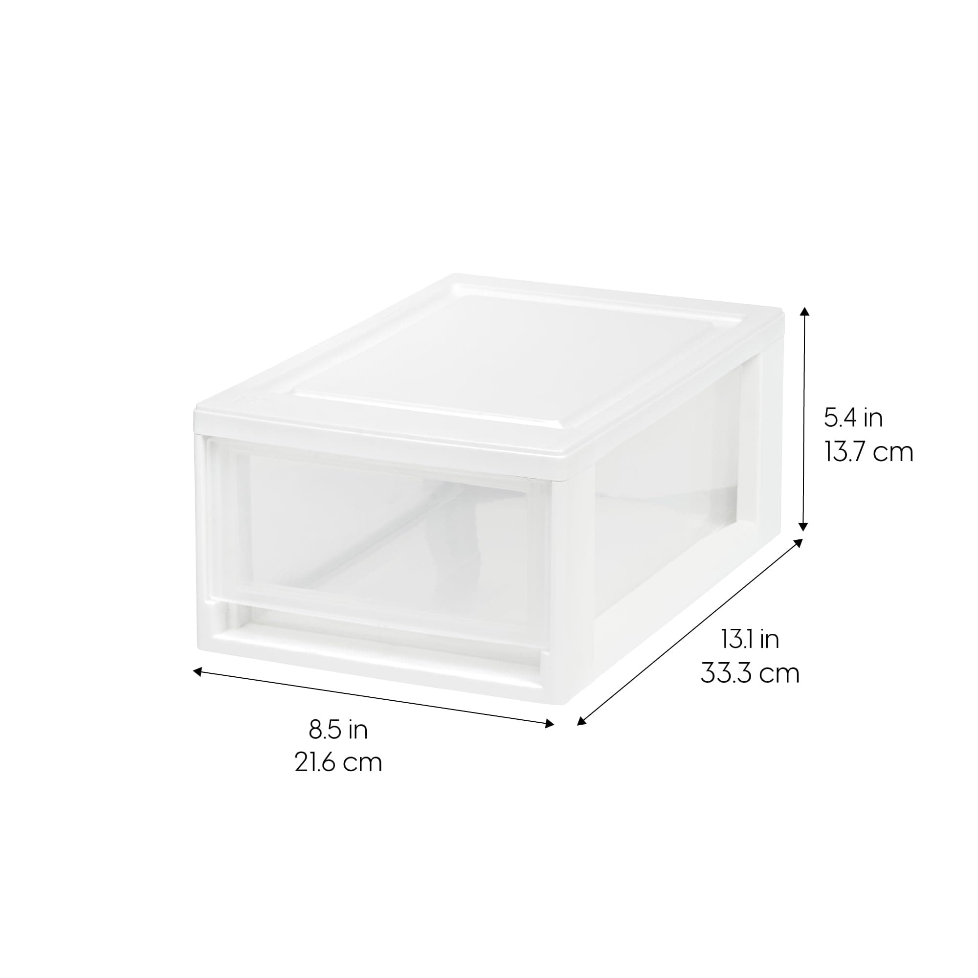 Iris Ohyama USA 6 Qt. Plastic Drawer Storage Organizer Stacking Drawers, 8-Pack, Stackable Unit with Sliding Drawer for Clothes Bedroom Kitchen Under Sink Pantry Craft Room Bathroom Dorm Office, White