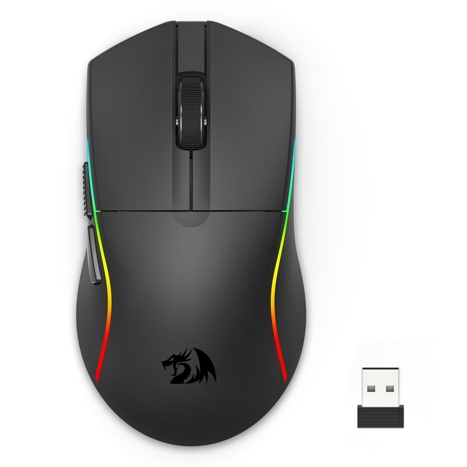 Redragon M816-PRO Wireless Gaming Mouse, 26K DPI Tri-Mode 61G Ultra-Light Mouse Gaming, RGB, 6 Full Programmable Buttons Mice, Software Support, 200Hrs Long Battery Life for PC, Mac