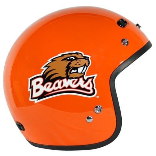 Motorcycle Helmet – Oregon State University Beavers– Three Quarter Shell DOT approved Limited Edition Merchandise – Officially Licensed Collegiate Custom Logo Helmets – College Biker Scooter Riding Gear - One of a kind ¾ OS product - Ride with OSU Beaver Pride by FanRider - Large