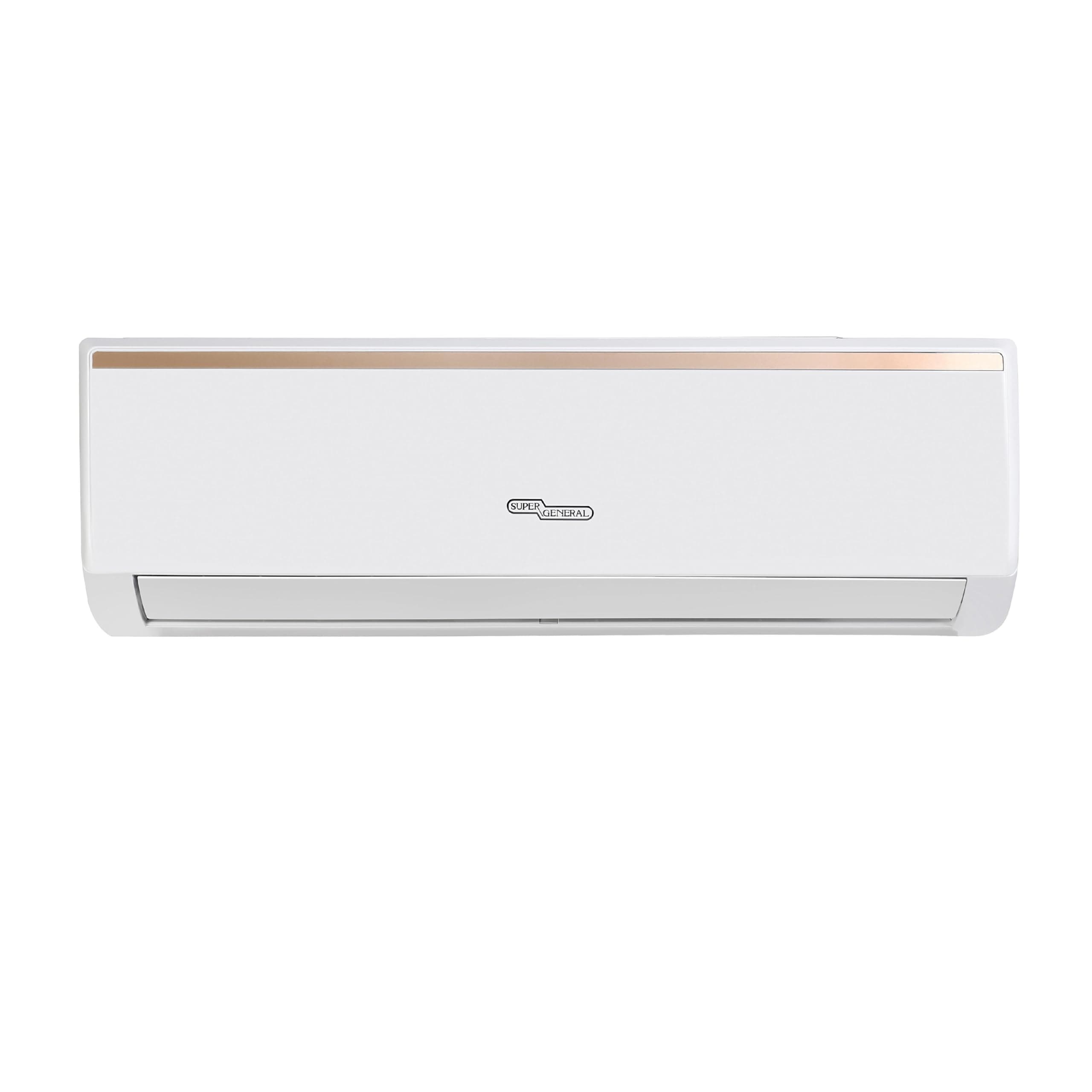 1 Ton Split Air Conditioner SGS121AE, Rotary Compressor, Tropical T3 12500 BTUs, 4 Way Swing, Auto Restart, Eco Mode, Gold Fin, Sleep Mode, Hidden Display, 108x21x30.6 cm(WxDxH), White