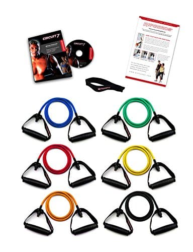Ripcords Resistance Exercise Bands Black Sniper Edition 6 Pack: Best Exercise Bands, Circuit 7 Dvd, Door Anchor and Manual