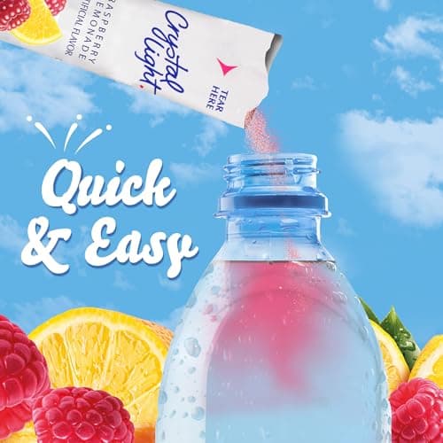 Crystal Light Single Serve Sugar-Free Raspberry Lemonade Mix, 3 oz. On The Go Packets (Pack of 120)