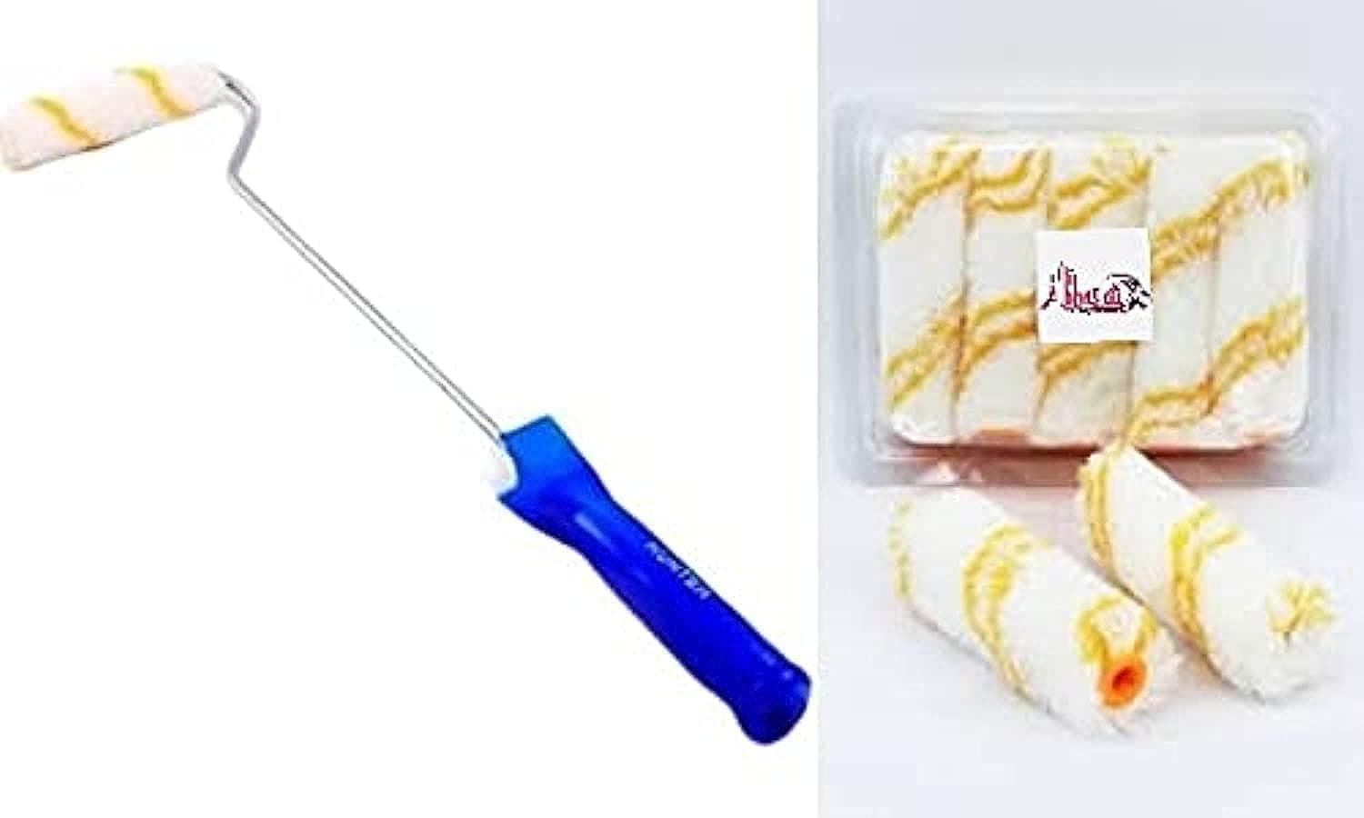 Painting Brush Roller Wall Decoration Wall Paint Roller 4'' Mini Paint Roller with 10 Pcs Replacement Roller Covers Corrosion Resistance Home Painting Brush House Decoration Painting Brush