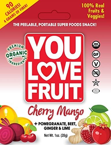 You Love Fruit Premium Organic Fruit Snacks Cherry Mango Pack of 12