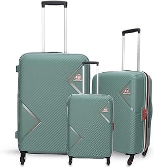 American Tourister Kamiliant Set of 3 Trolley Bags 55 Cm, 68 Cm and 79 Cm Small, Medium and Large Hard-Sided Polypropylene 4 Wheeler Spinner Luggage (Slate Grey, Set of 3)