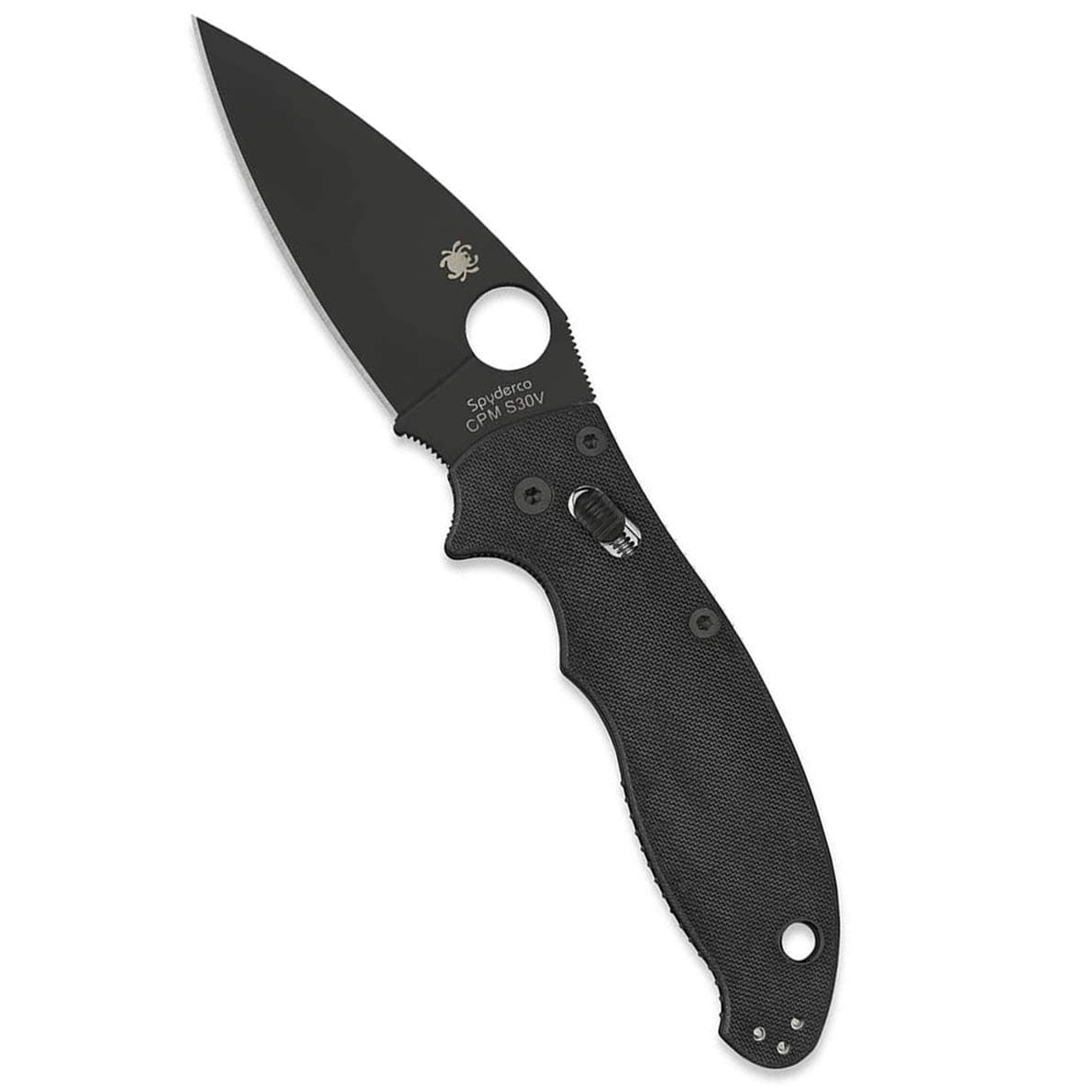 Spyderco Manix 2 Folding Pocket Knife with 3.3" CPM S30V Steel Blade and G-10 Handle - EDC Knife for Men and Women, Perfect for Hunting, Tactical, Camping, Survival, Hiking - PlainEdge - C101GPBBK2