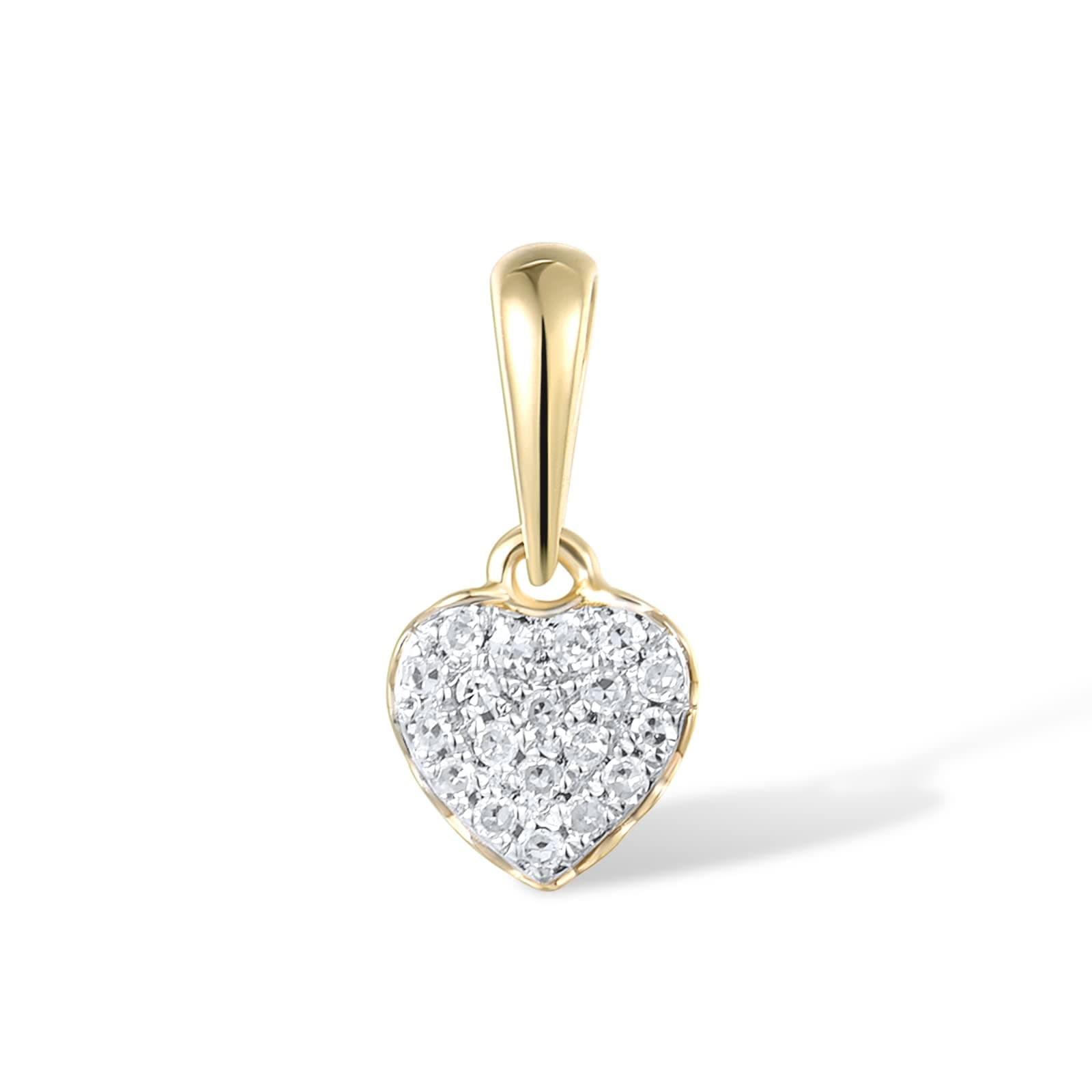 10K Solid Gold Genuine Diamond Simple Dainty Pendant Without Chain for Women