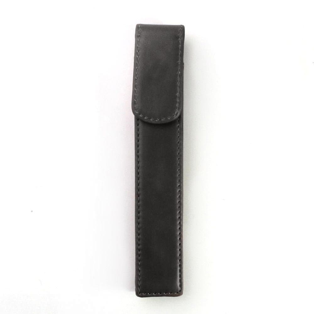 Leather Pen Case Pouch Holder - Protective Single Sleeve for Pens, Black