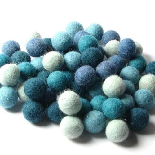 Wool Felt Balls-AQUAMARINE-2cm-60pcs