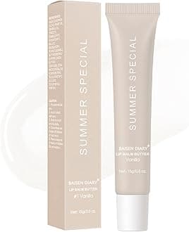 BAISEN DIARY Summer Special Lip Butter Balm - Ultra-Hydrating, Nourishing Lip Care with Natural Ingredients, Shea Butter & Olive Butter, Soothes & Softens Dry Lips (#1 Vanilla, 0.5 Fl Oz (Pack of 1))