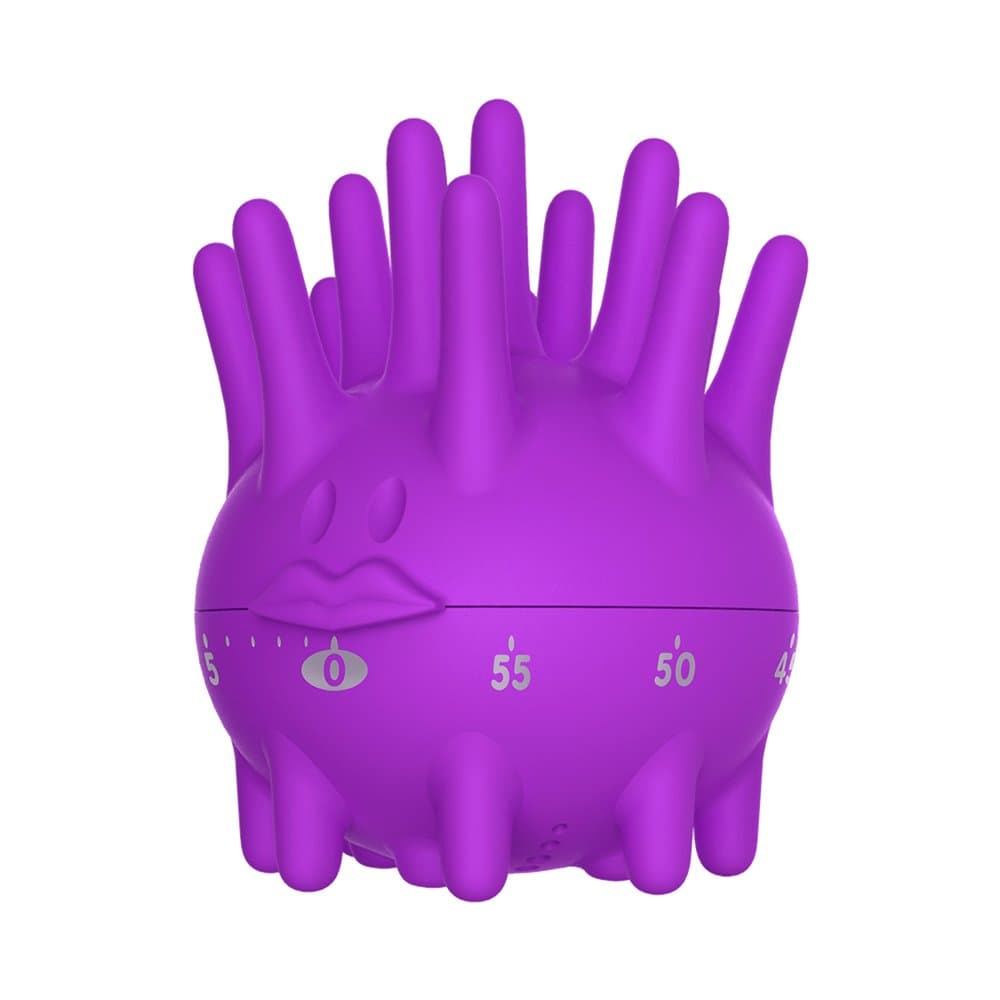 Purple Sea Urchin Kitchen Timer - 60 minutes Mechanical Cooking Timer - Cute Kitchen Timer, Small Manual Mechanical Animal Cook Timer for Cooking - by TrueFun (Purple)