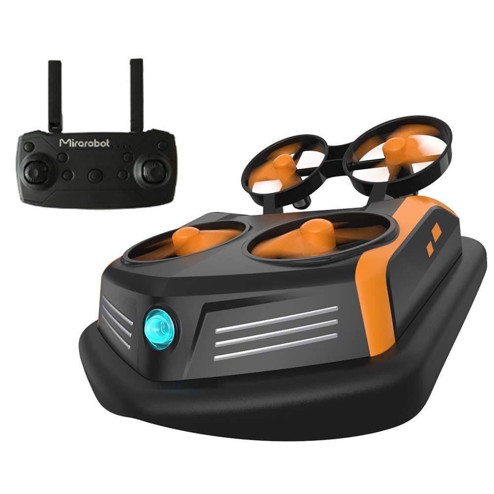Generic Brands Remote Control RC Boat, Mirarobot Domain Car 3-in-1 Sea-Land-Air Mode Switchable Waterproof Hovercraft Toy RC Quadcopter Mini Drone One Button Flip Over Low-Pressure Alarm S200