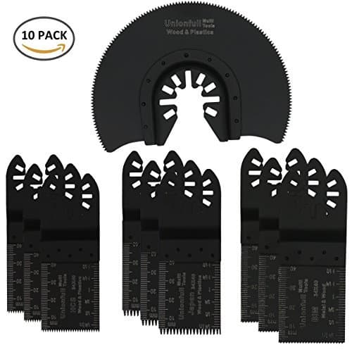 10 PCS Mixed Oscillating Saw Blade Oscillating Tool Blades Quick Release Saw Blades Fits Fein Porter Cable Black & Decker Bosch Dewalt Dremel Ridgid Ryobi Craftsman Chicago MultiTool Accessories