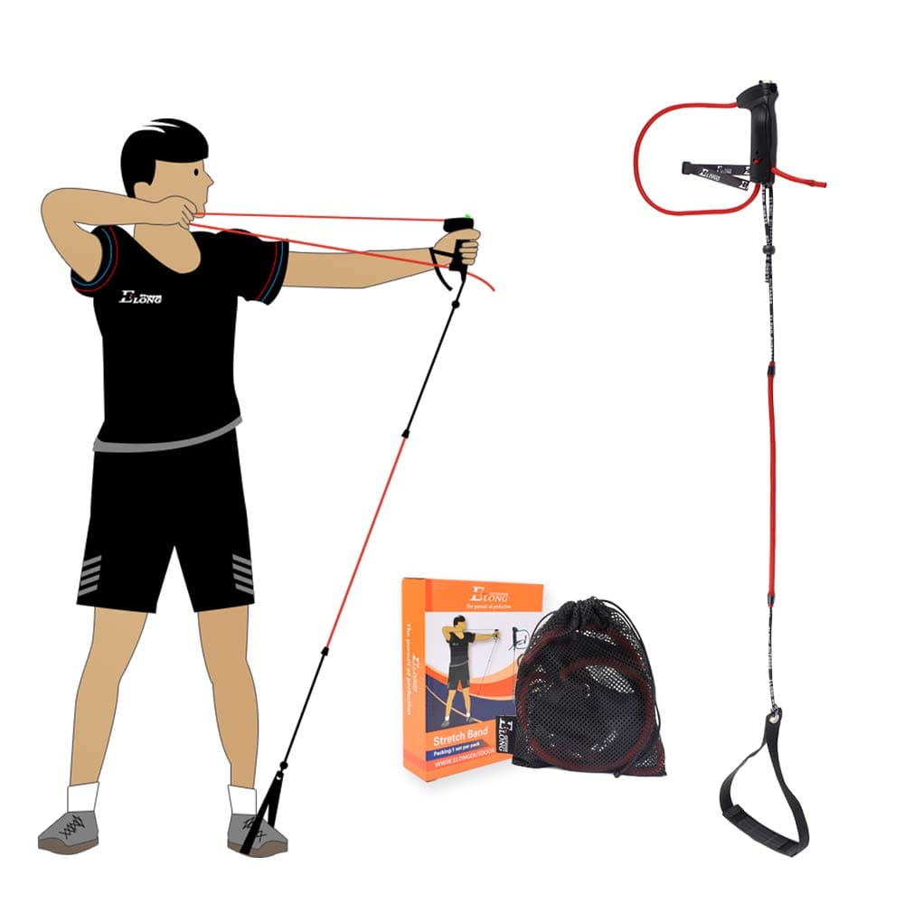 Archery Bow Trainer - Draw Strength Training Aid, Anti-Break Latex Resistance Bands, Exerciser for Recurve & Compound Shooting - Kids to Experts