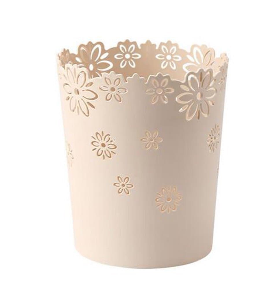 Crazy Shop Plastic Open Trash Can Semi-hollow Mini Desktop Trash Dust Box (S, Gray)