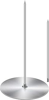 - ZAUGONTW Vertical Skewer Grill - Stainless Removable Vertical Brazilian Barbecue Grilling Rack Meat Spit - Perfect for Steak, Whole Chickens, Whole Fish, Large Meat, 1Pack