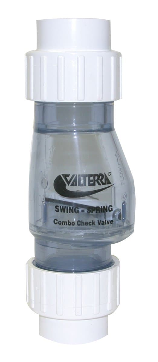 200-CU15 PVC Swing/Spring Combination Check Valve, Clear, 1-1/2" Union