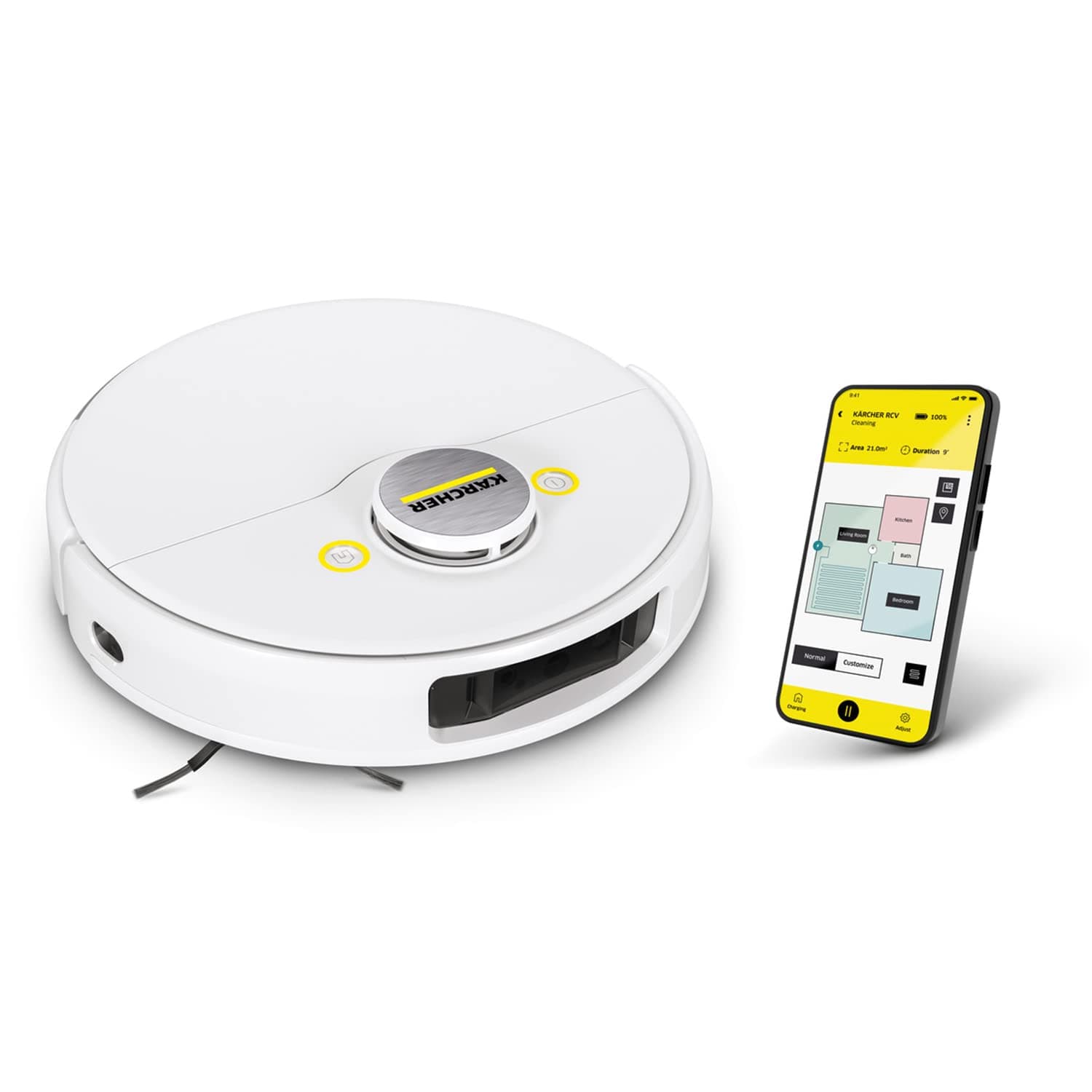 Karcher RCV 5 Robot Vacuum and Mop – Smart App-Controlled Cleaning Robot with Strong Suction, Mopping Function and Mapping Technology