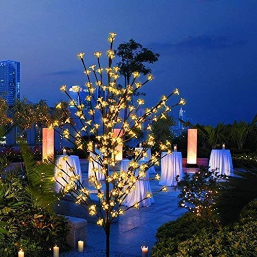 Ucharge LED Cherry Blossom Tree Lights, Lighted Christmas Tree Light 200 LEDs Warm Lights and Black Flexible Branches as Indoor/Outdoor Floral Decorations