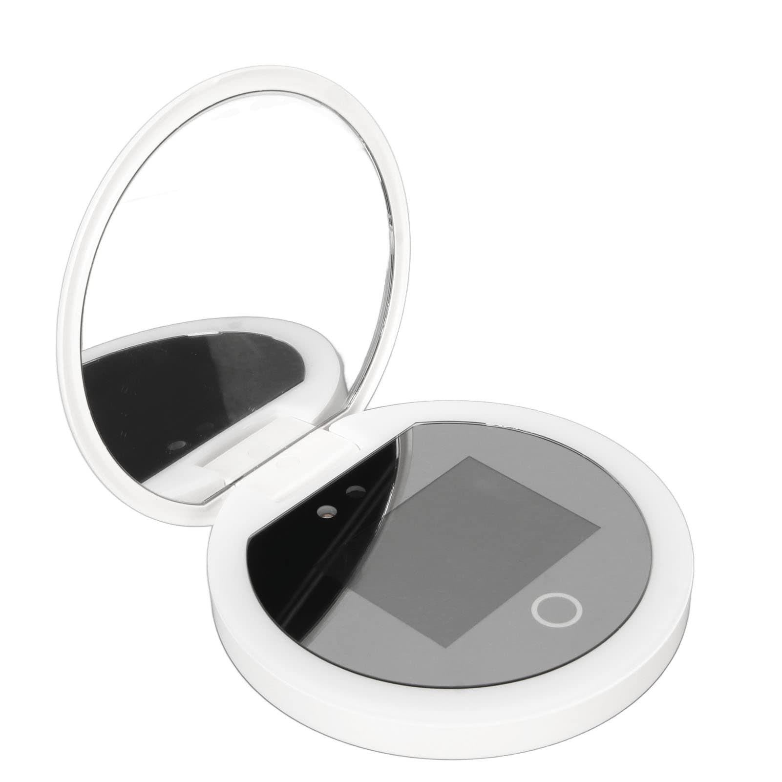 Portable Travel Compact Mirror with UV Camera for Sunscreen Test, 2X Magnification Lighted Mirror for Handbag Pocket, 3.5in Pocket Size L