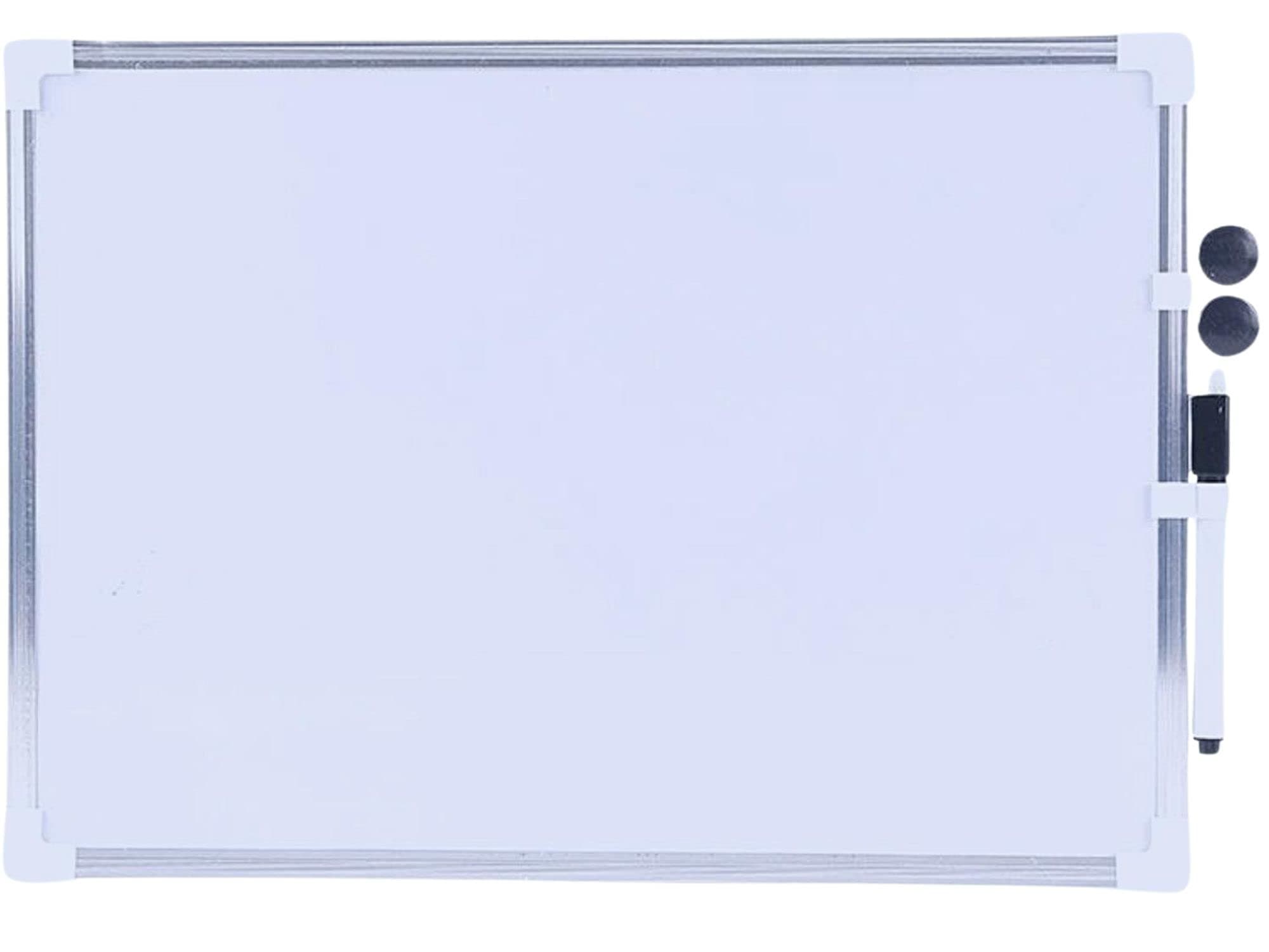 Maff Whiteboard Double Sided Magnetic White Board Set with Marker Pen For Charts, Checklists, Daily Planner, Grocery Lists, Selling Products, Meals Planner & Drawing Small White Board 30 x 20