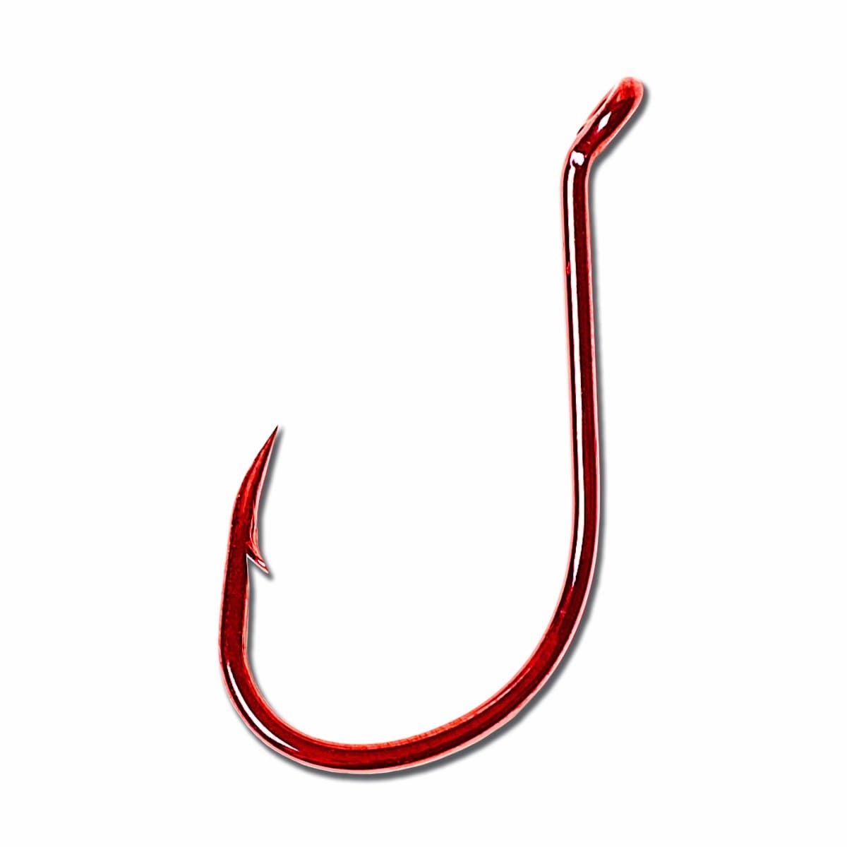Lazer Sharp L2RU-1/0 Octopus Long Shank Up Eye Offset Hook, 46 Piece (Red)