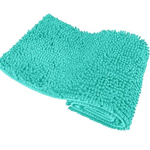 MAYSHAG Long Bath Mat Runner Bathroom Rugs Microfiber Kitchen Rug Extra Soft Absorbent Thickening Shaggy Shower Rug Grey 20 x 32 Inches