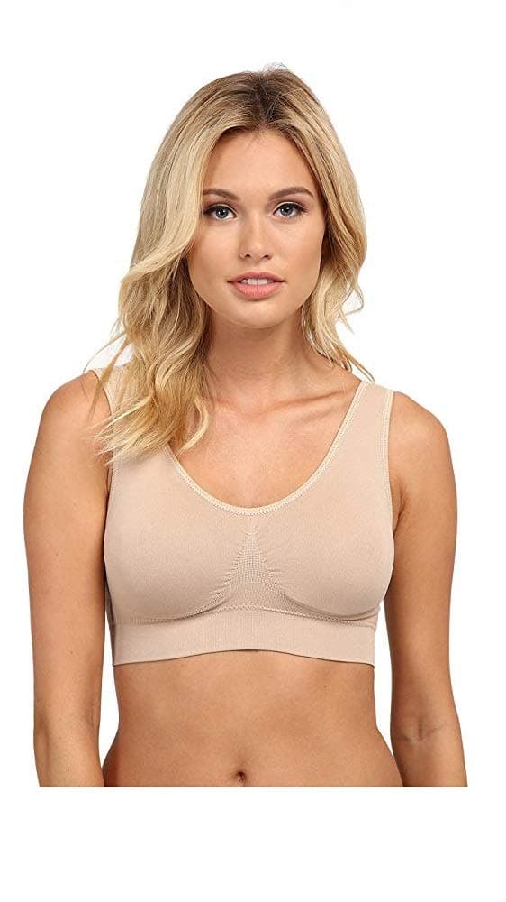 Flexi Bra 4 Pack The Ultimate Comfort Bra. Seamless Support Comfort Sport Stretch Action Leisure (3 Colour Set + Free Beige Bra (Same Size), S: UK6-8, Hem:26"~28)