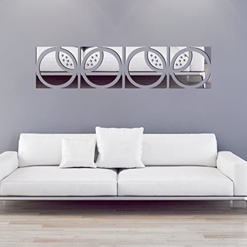VORANCE® Home Wall Decor, Geometric Art Mirror Effect 3D Wall Sticker TV Backdrop Door Decorative DIY Painting Acrylic Sticker Living Room Home Decor …