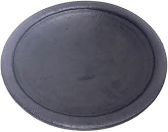 Pre-Seasoned Smooth Finish Unglazed Clay/Earthenware/Mitti/Mud/Mati/Tapa Saj/Sac/Naturally Non-Stick Tawa for roti Fulka/Chapati/Paratha/Chila & dosa,25 cm,Black,1 Piece