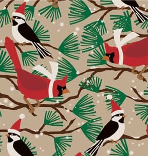 Snowbirds Kraft Gift Wrap Roll 24" X 15'