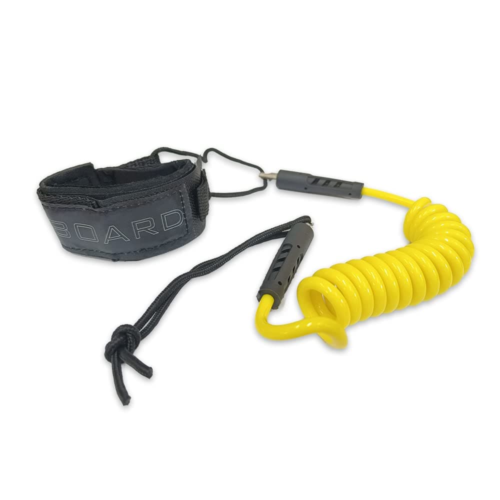Bodyboard Leash Coiled Rope 4FT |Surf Accessories Replacement Surfboard Leash Red and yellow.