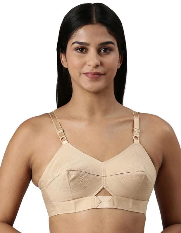BLOSSOM Women's Double Layered Full Coverage Non Wired Non Padded 100% Cotton Back Closure Everyday Bra_Authentic Bra