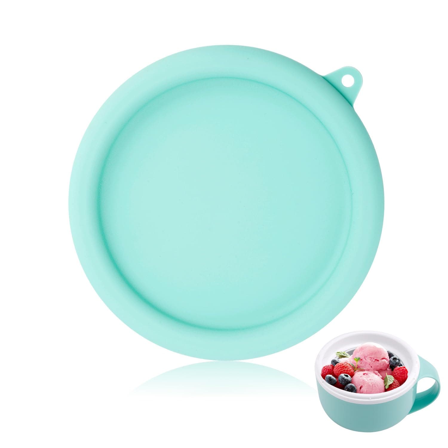 Silicone Lid for Dash My Mug Ice Cream Maker, 5.9in BPA-Free Ice Cream Maker Lid Replacement Silicone Bowl Covers Storage Lid Ice Cream Maker Accessories for Dash Ice Cream Maker Mug (Light Green)