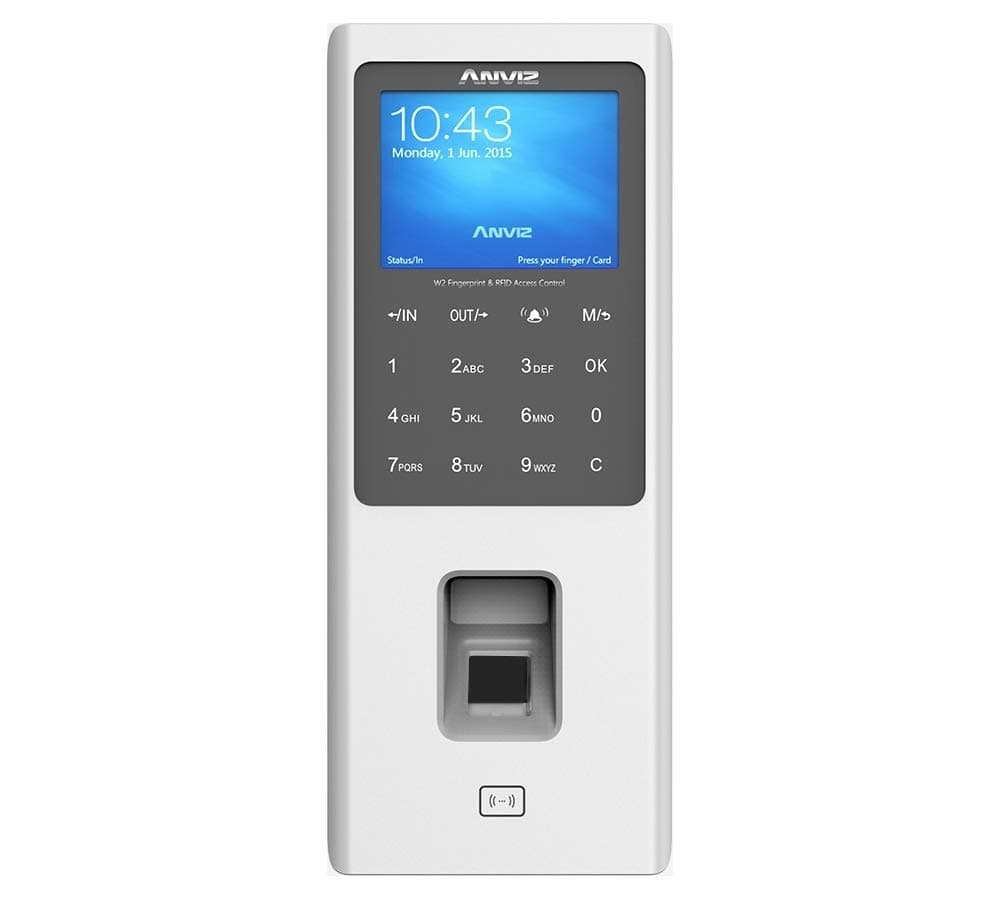 Anviz W2 Access Control Ncon Biometric Reader, RFID and Pin Code, Grey