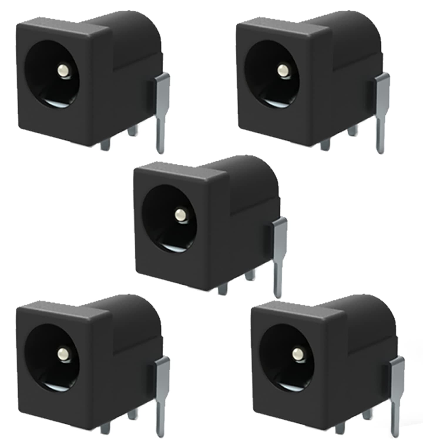 Breadboard-Friendly 2.1mm PCB Mounting Female DC Power Barrel Jack (5 PCS DC Power Jack)