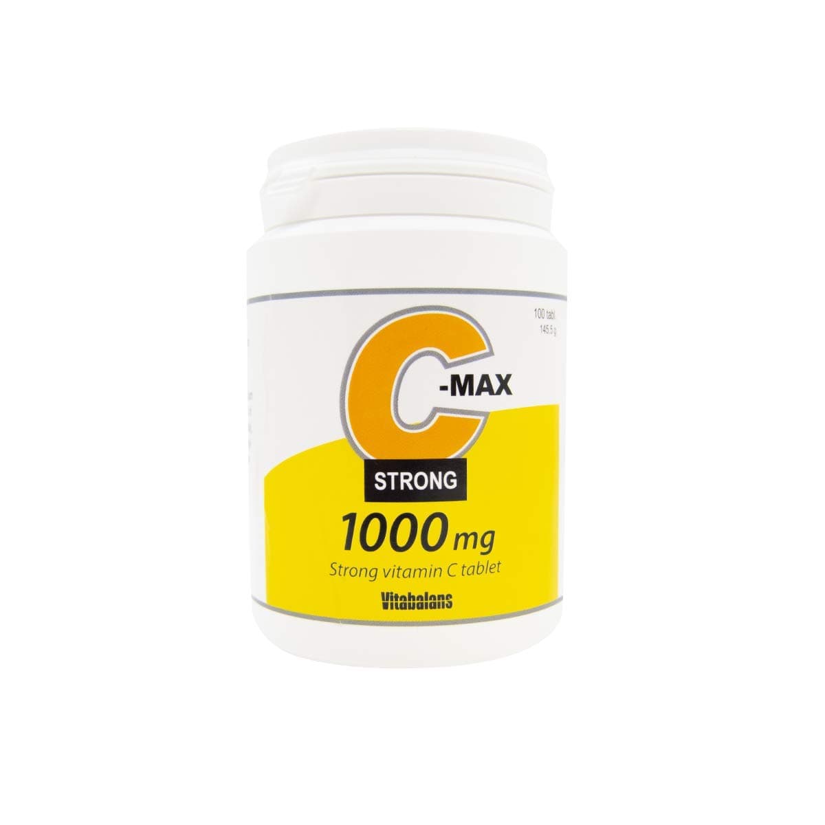 C-Max Strong Vitamin C 1000 mg, Supports Immune System, Vegan, Sugar-Free, Lactose-Free, Gluten-Free, 120 Tablets.