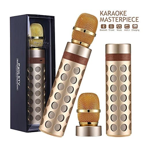 Karaoke Microphone Portable Handheld Wireless Karaoke Microphones Bluetooth Microphone with Speaker KTV Kids microphones for Family/Christmas Gift/iPhone/all Smartphone by Greatsmart(GOLD)