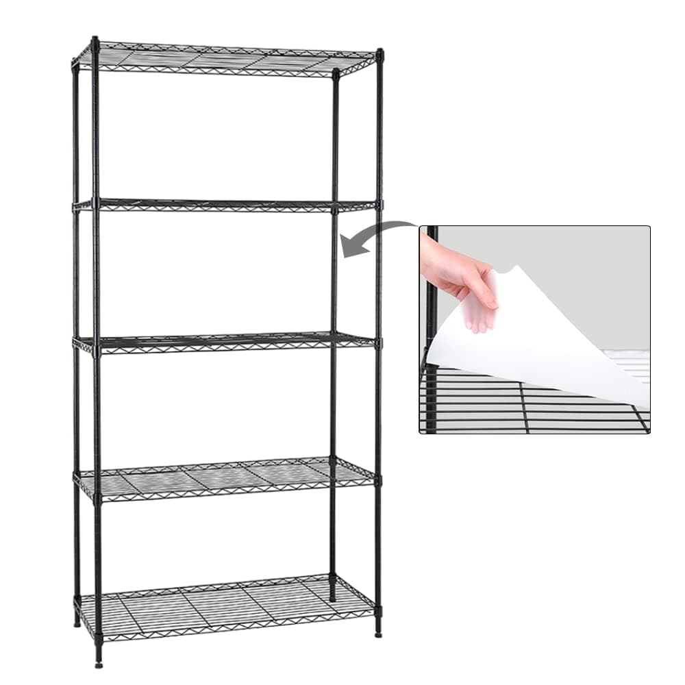 EFINE 5-Shelf Shelving Unit with Shelf Liners Set of 5, Adjustable Storage Rack, Steel Wire Shelves, Shelving Units and Storage for Kitchen and Garage (35.5W X 15.8D X 71H)