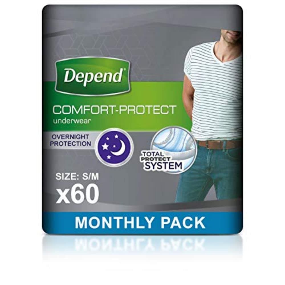 Depend Comfort Protect Incontinence Pants for Men, Small/Medium - 60 Pants