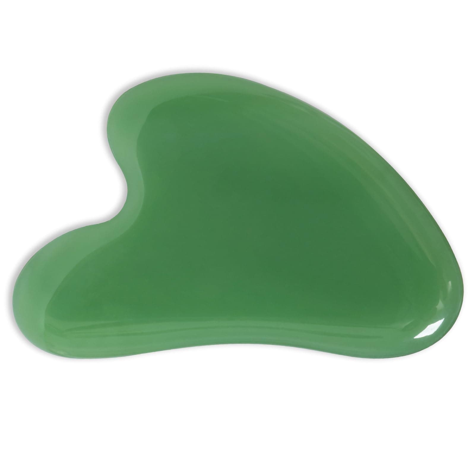Gua Sha Jade Stone Gua Sha Massage Tool, Guasha Tool for Face and Body Skin Massage. Tools for SPA Acupuncture, Pink Stone for Body Face Neck and Eye, Skin Care Gift for Woman (deep Green)