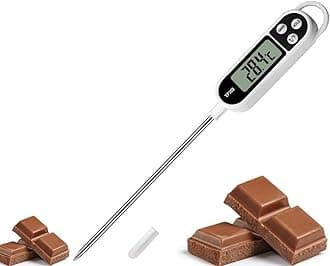 Noondl Chocolate Tempering Thermometer Multiple uses 145mm Stainless Steel Probe,Great for Toffee,Confectionery,Fudge & Bread Making Thermometer with Precision Temperature Digital Display